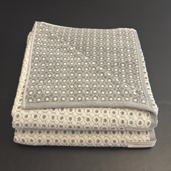 2pc ECOEXISTENCE Eco-Melange Quick Dry Bath Towel Set - Zero Twist Loops - Gray - Picture 2 of 6